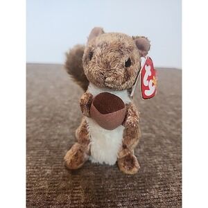 TY Beanie Baby Retired Nutty The Squirrel 2002 10 Yr Tag Oakbrook Error And !
